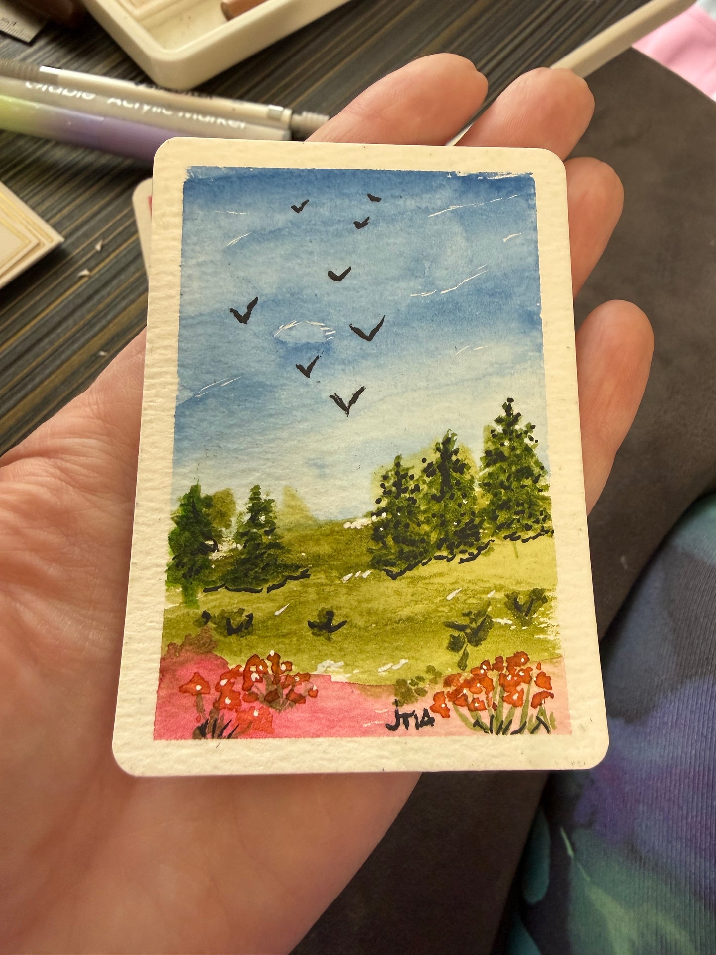 Fly-Away, watercolor original/ ACEO