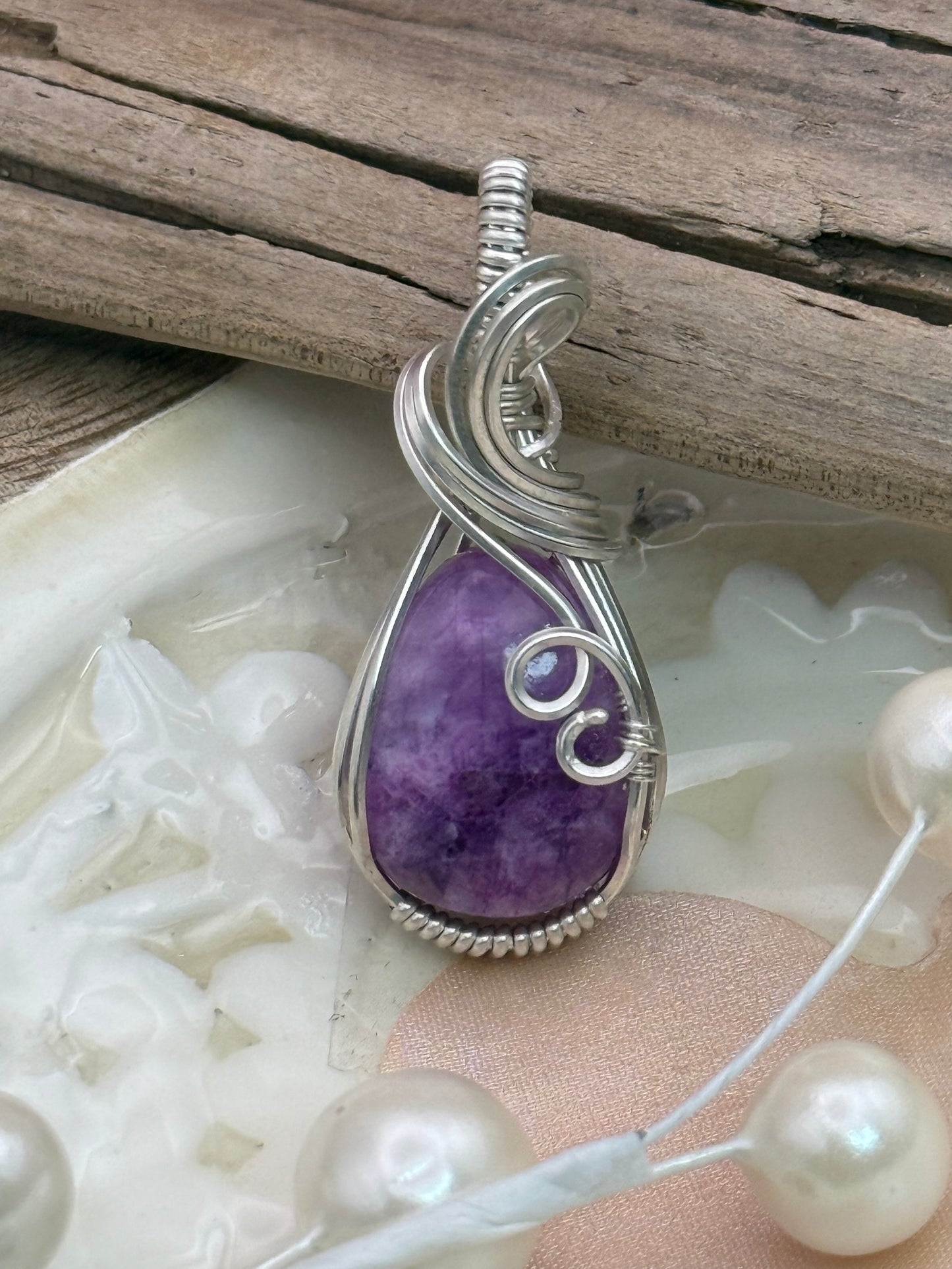 Lepidolite in Sterling Silver