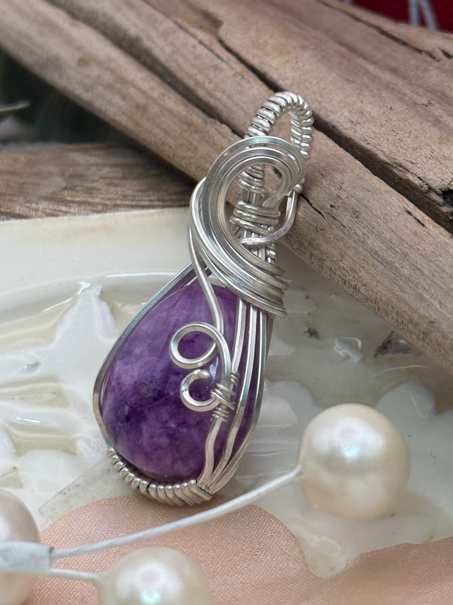Lepidolite in Sterling Silver