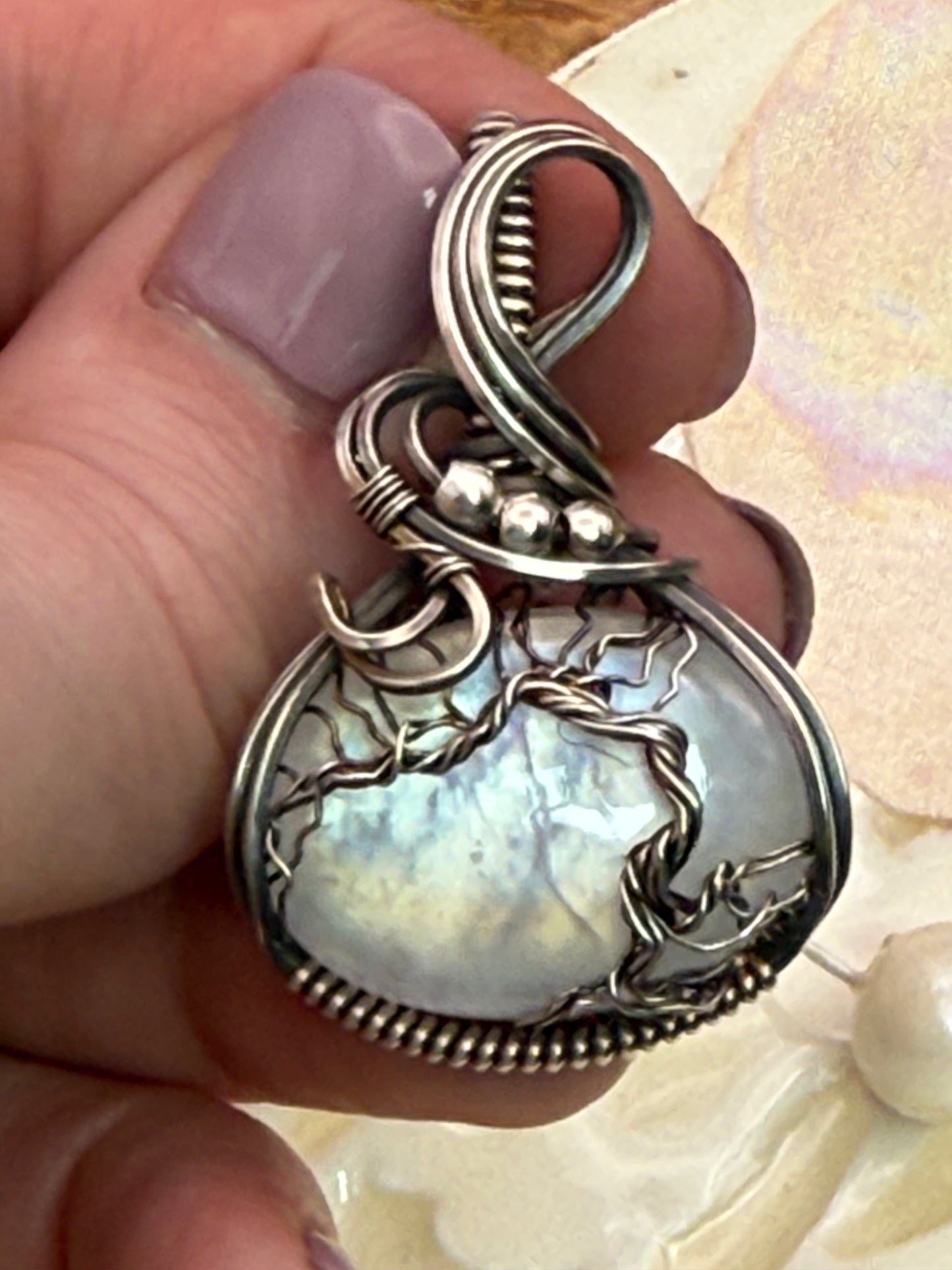 Tree of Life Moonstone in Sterling Silver