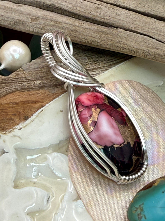 Red Dahlia in Sterling Silver