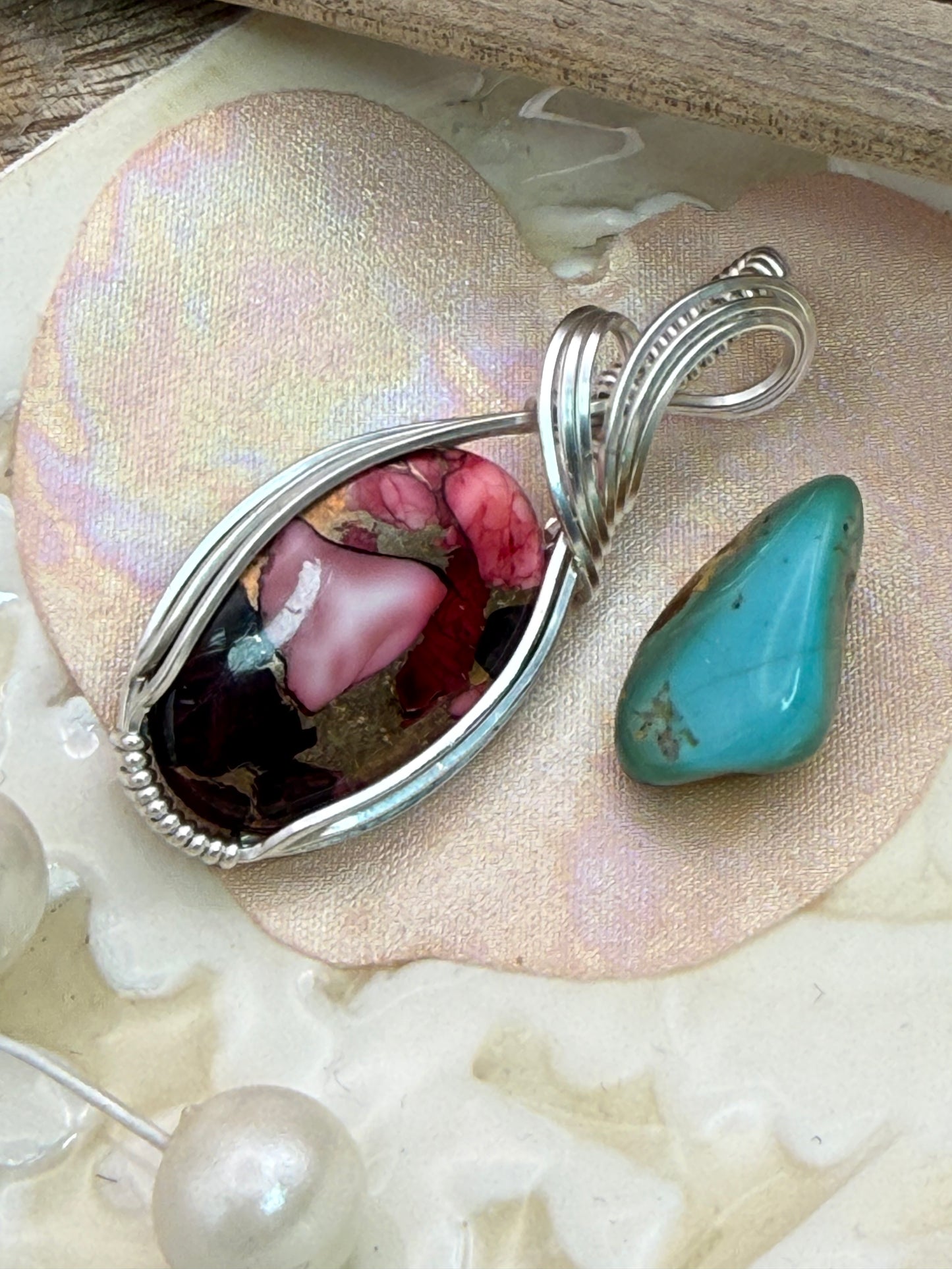 Red Dahlia in Sterling Silver