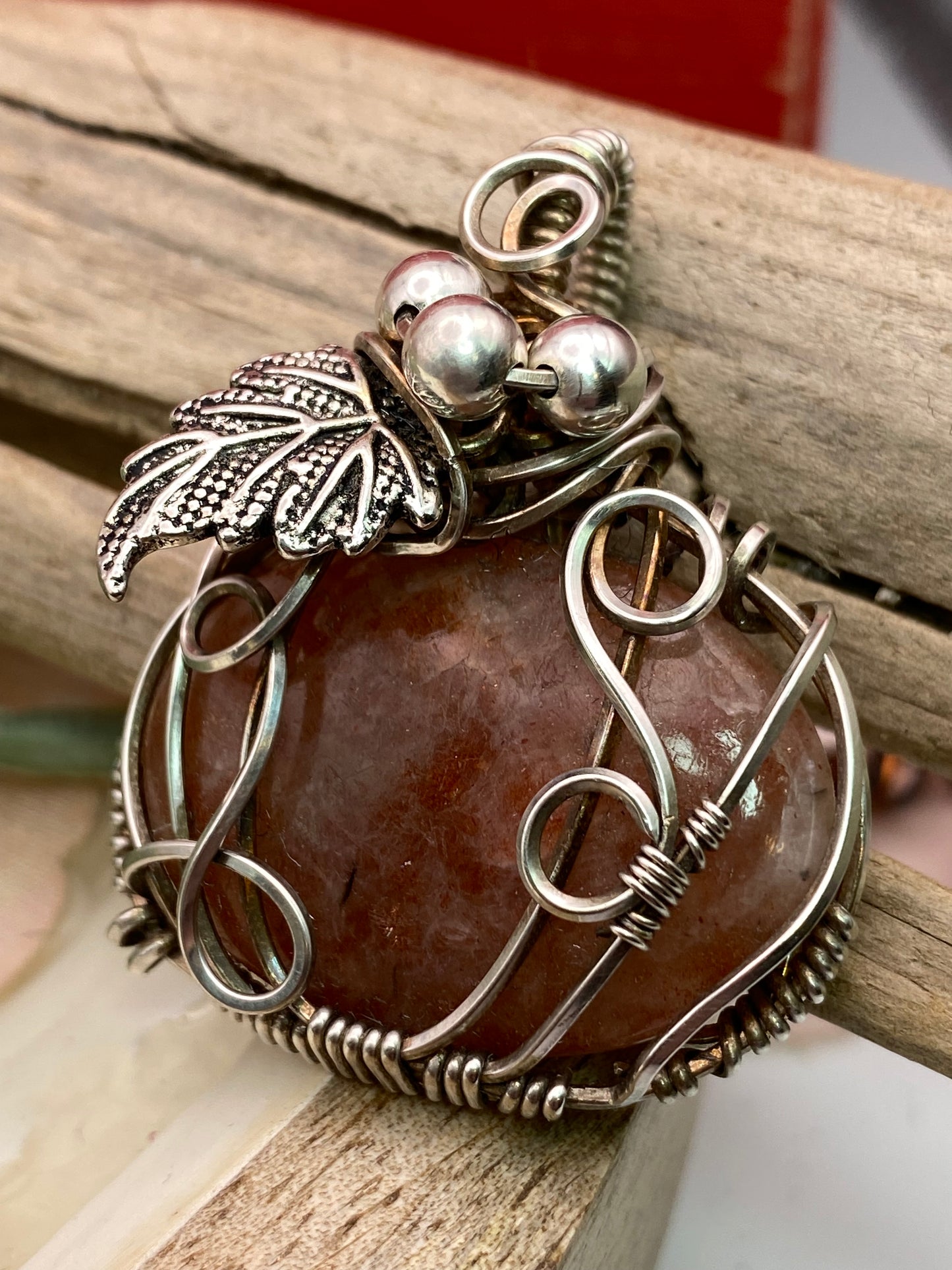 Sunstone Pumpkin in Sterling Silver
