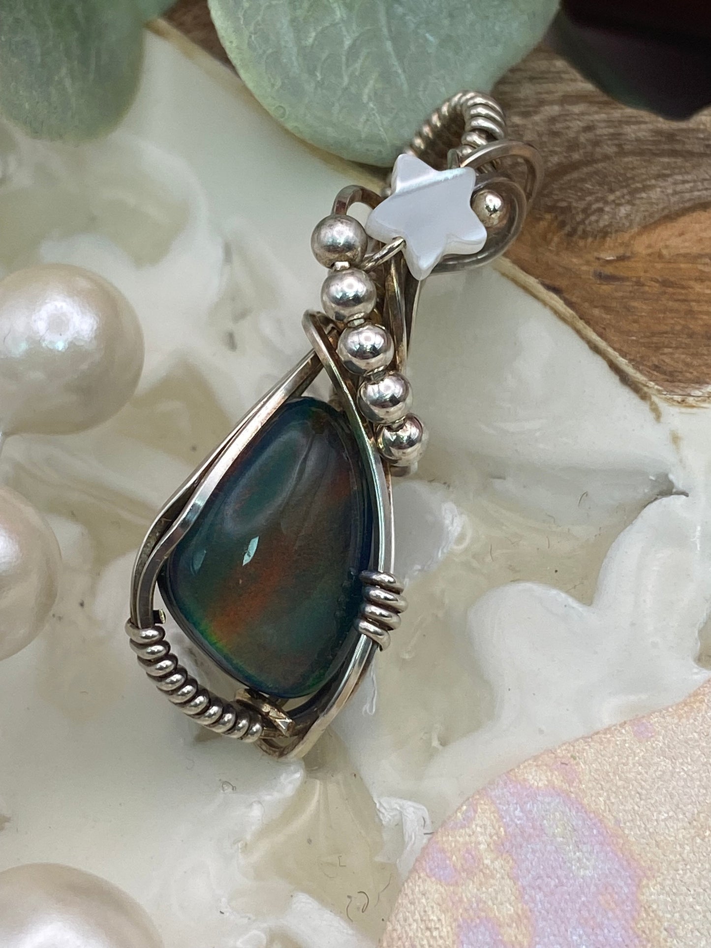 Petite Aurora Opal in Sterling Silver