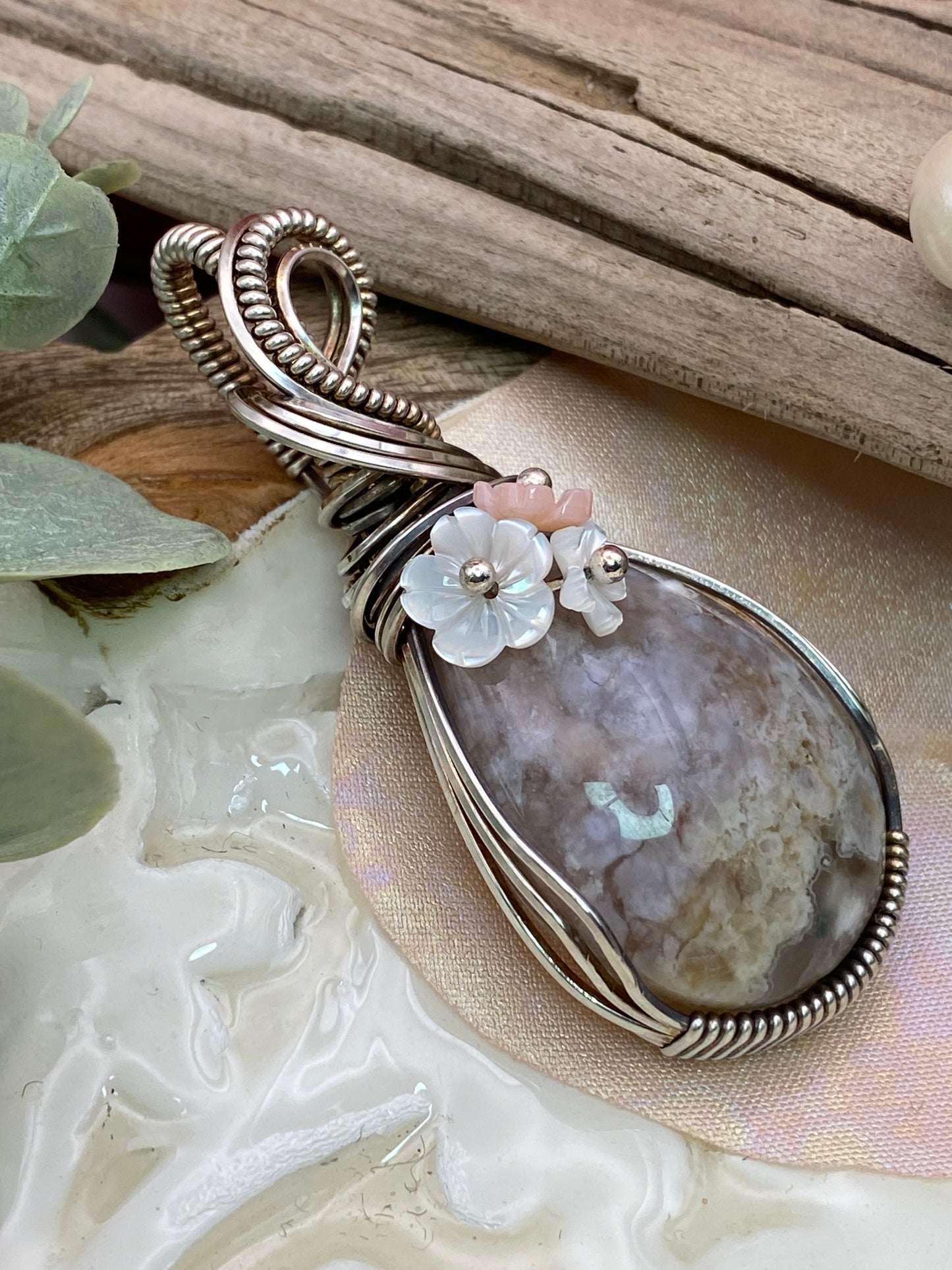 Cherry Blossom 3 Flower in Sterling Silver