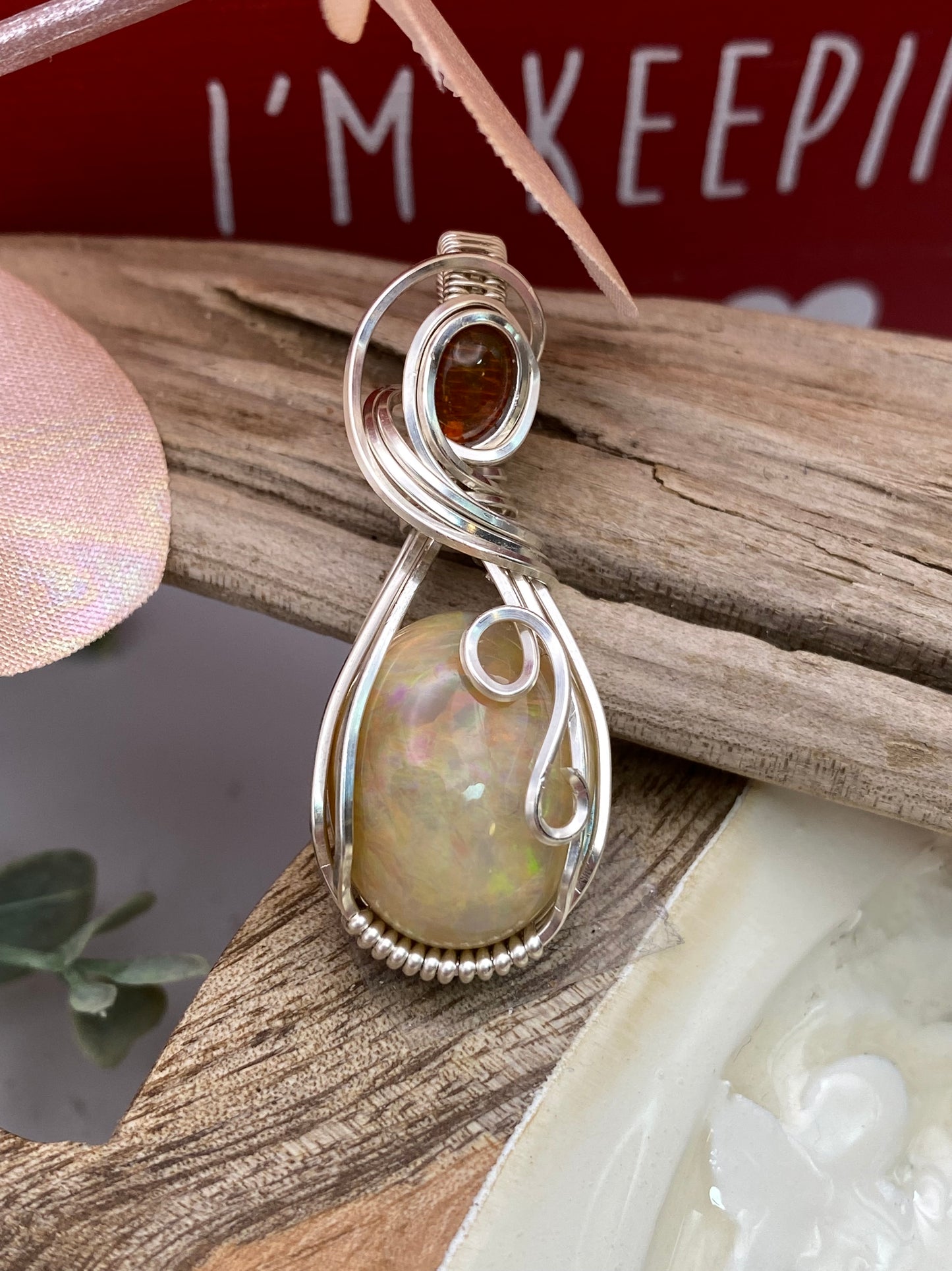 Oval 6.31 ct Opal in Sterling Silver.