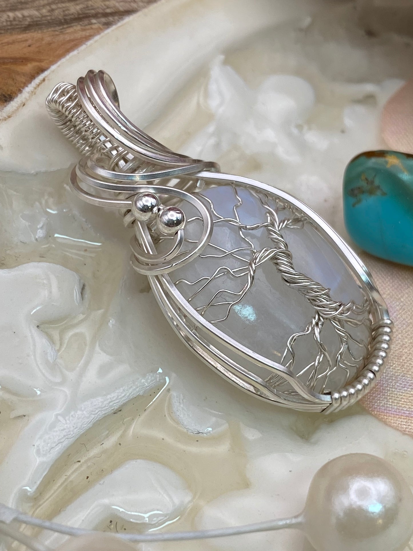 Moonstone, Sterling Silver Tree of Life