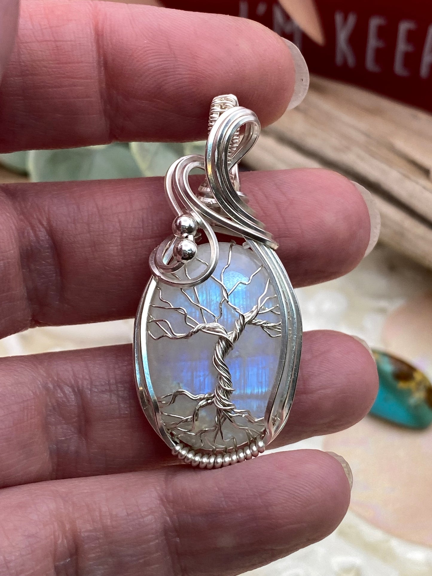 Moonstone, Sterling Silver Tree of Life