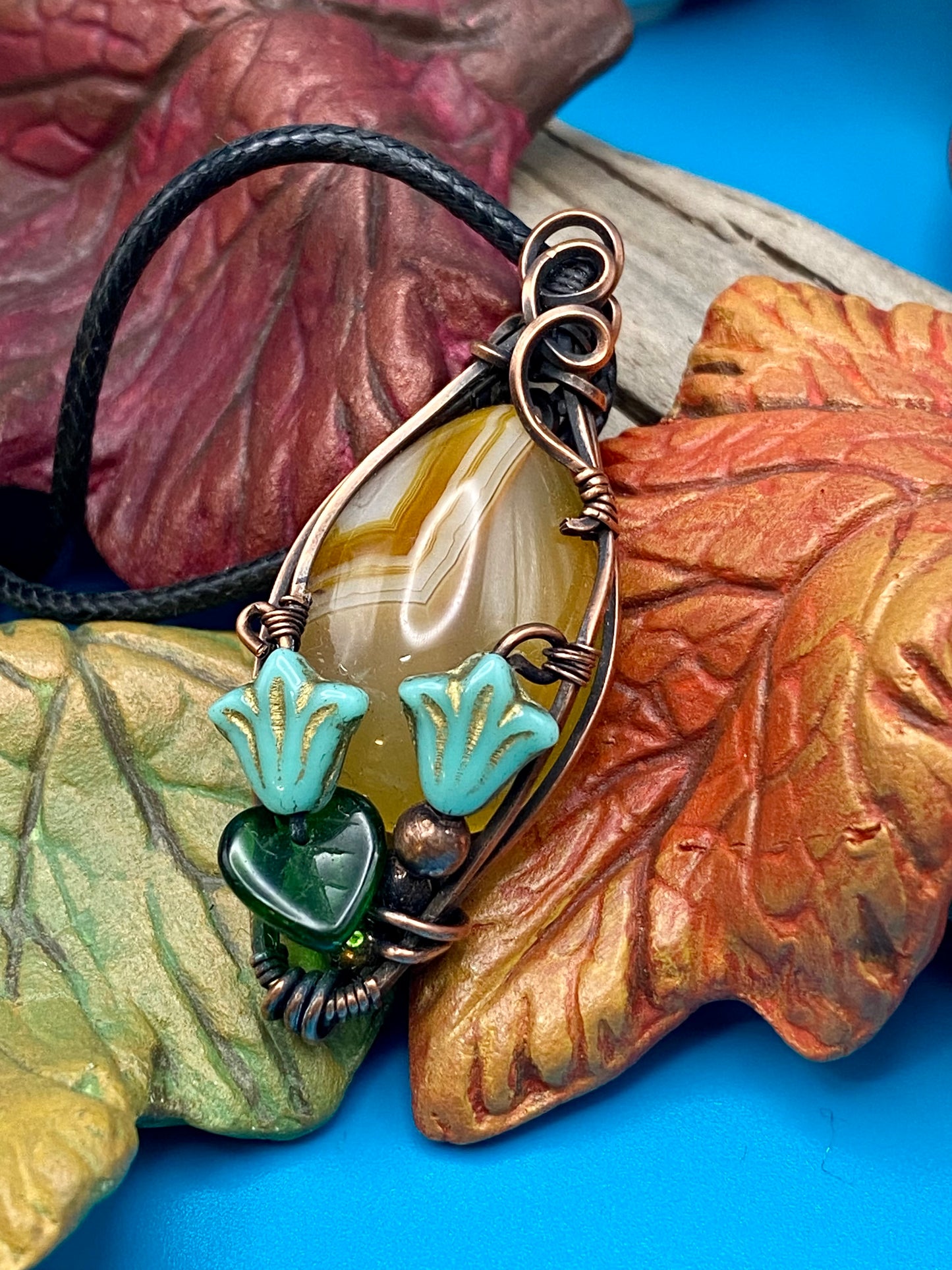 Agate (dyed/floral)in Copper