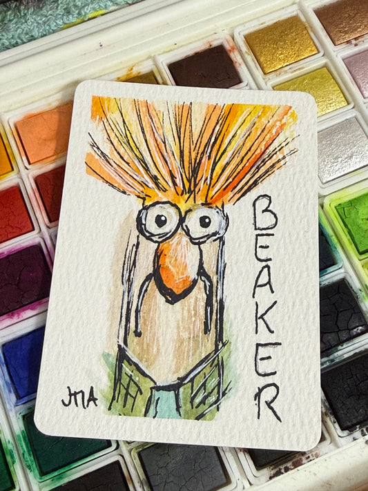 Beaker, watercolor painting original