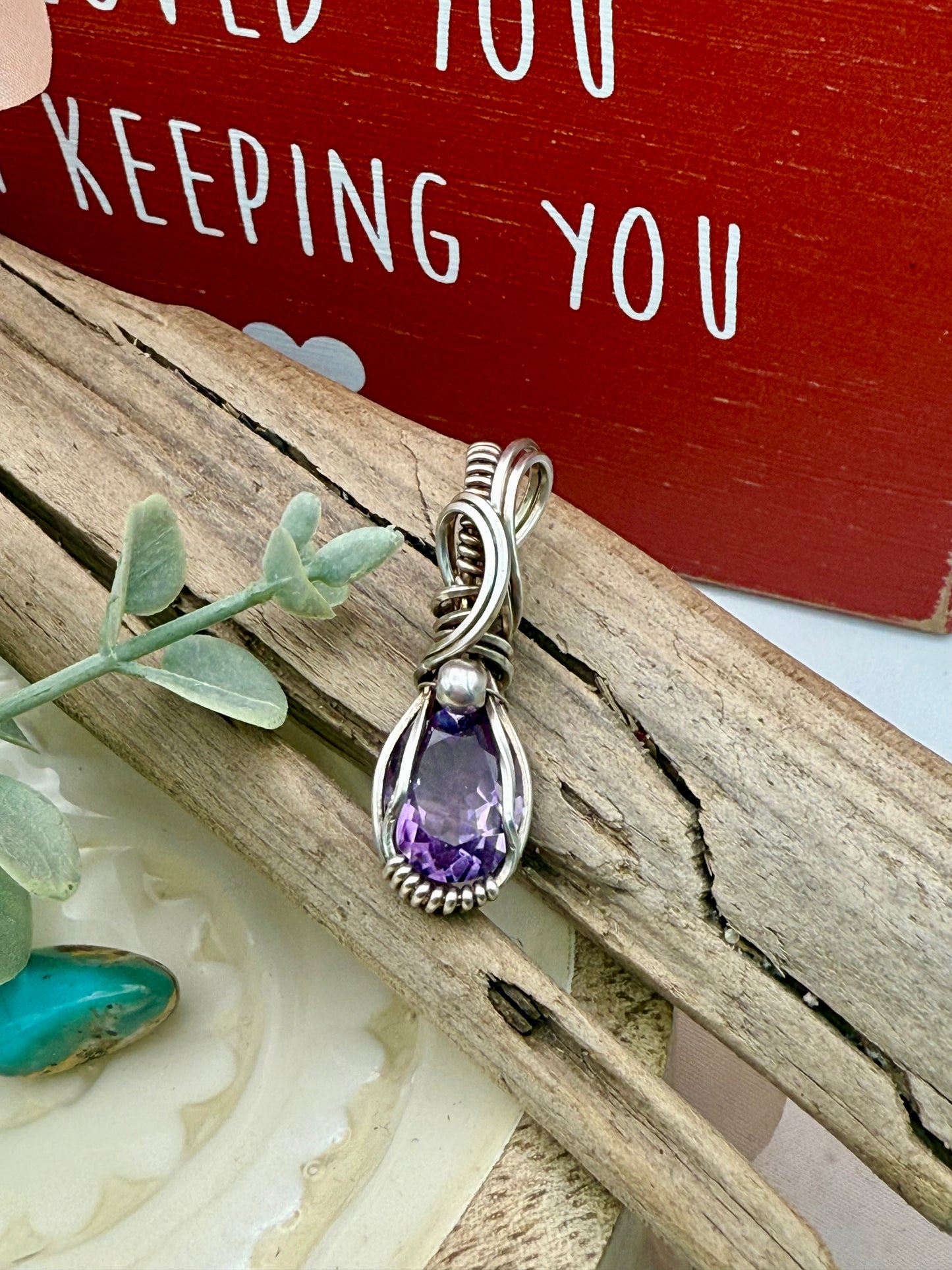 Faceted Amethyst in Sterling Silver