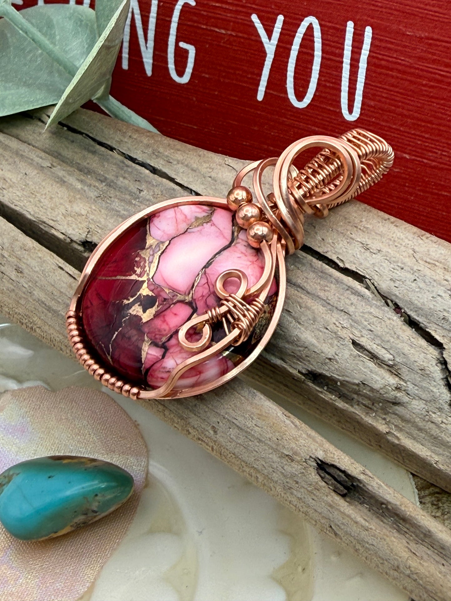 Red Dahlia (round) in Copper