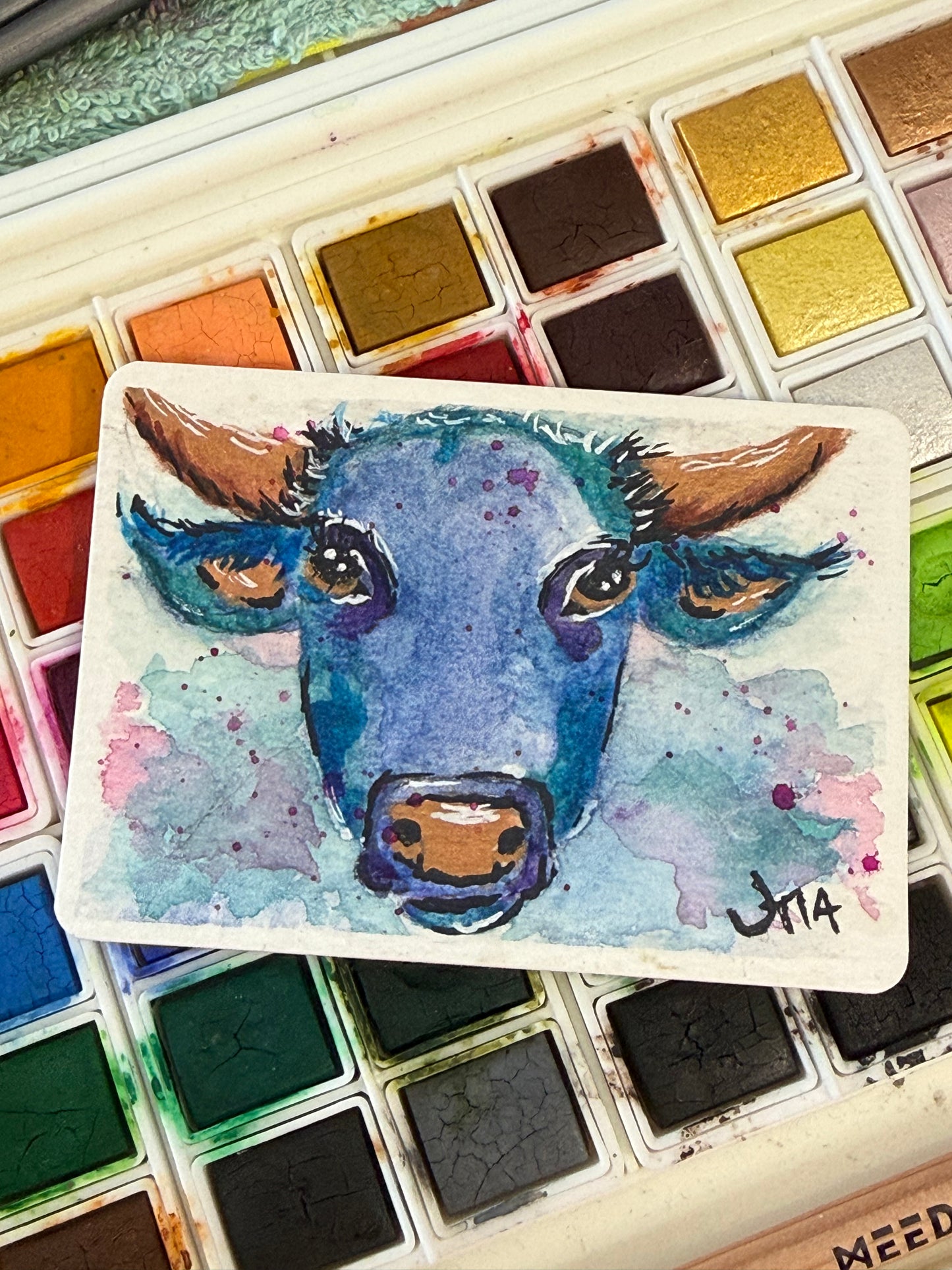 Babe, watercolor original/ ACEO