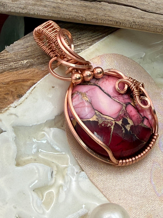 Red Dahlia (round) in Copper