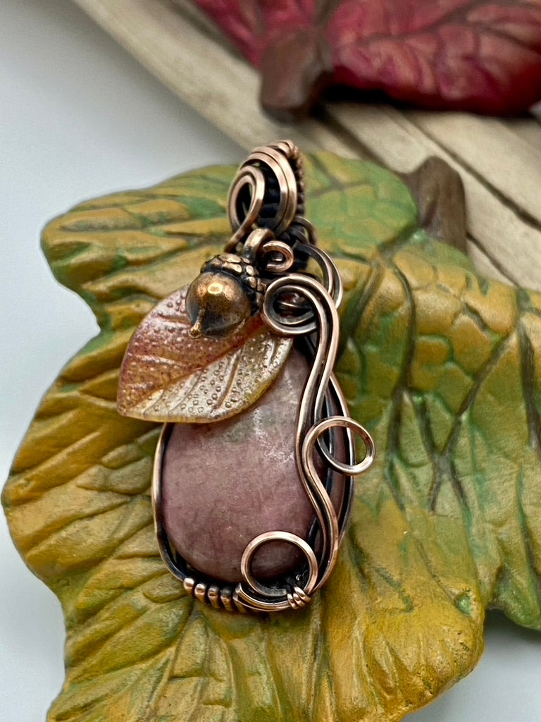 Rhodonite Copper Fall Pendant
