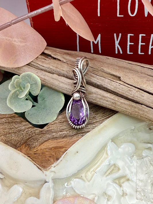 Faceted Amethyst in Sterling Silver