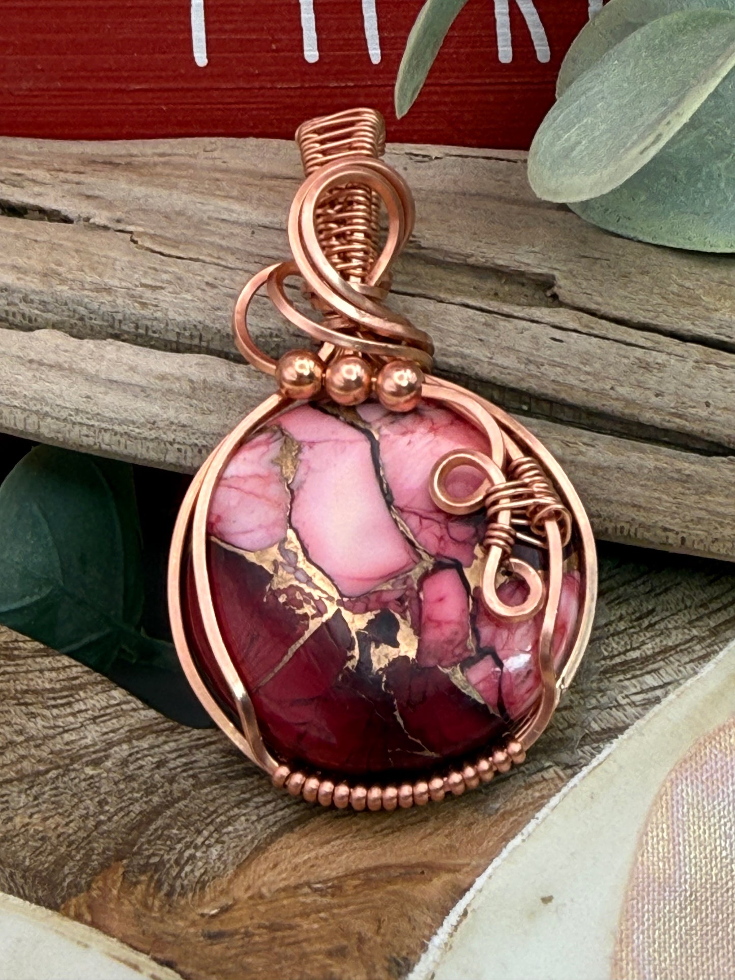 Red Dahlia (round) in Copper