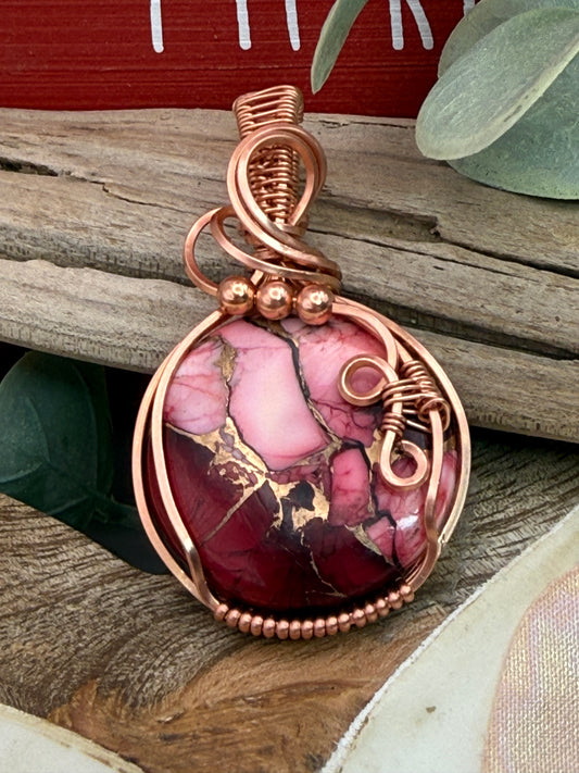 Red Dahlia (round) in Copper