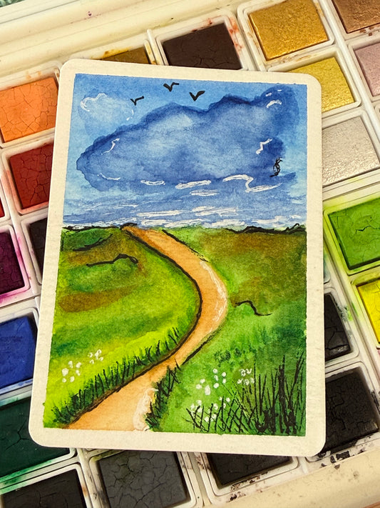 The Road Less Traveled 3, Watercolor Original/ ACEO