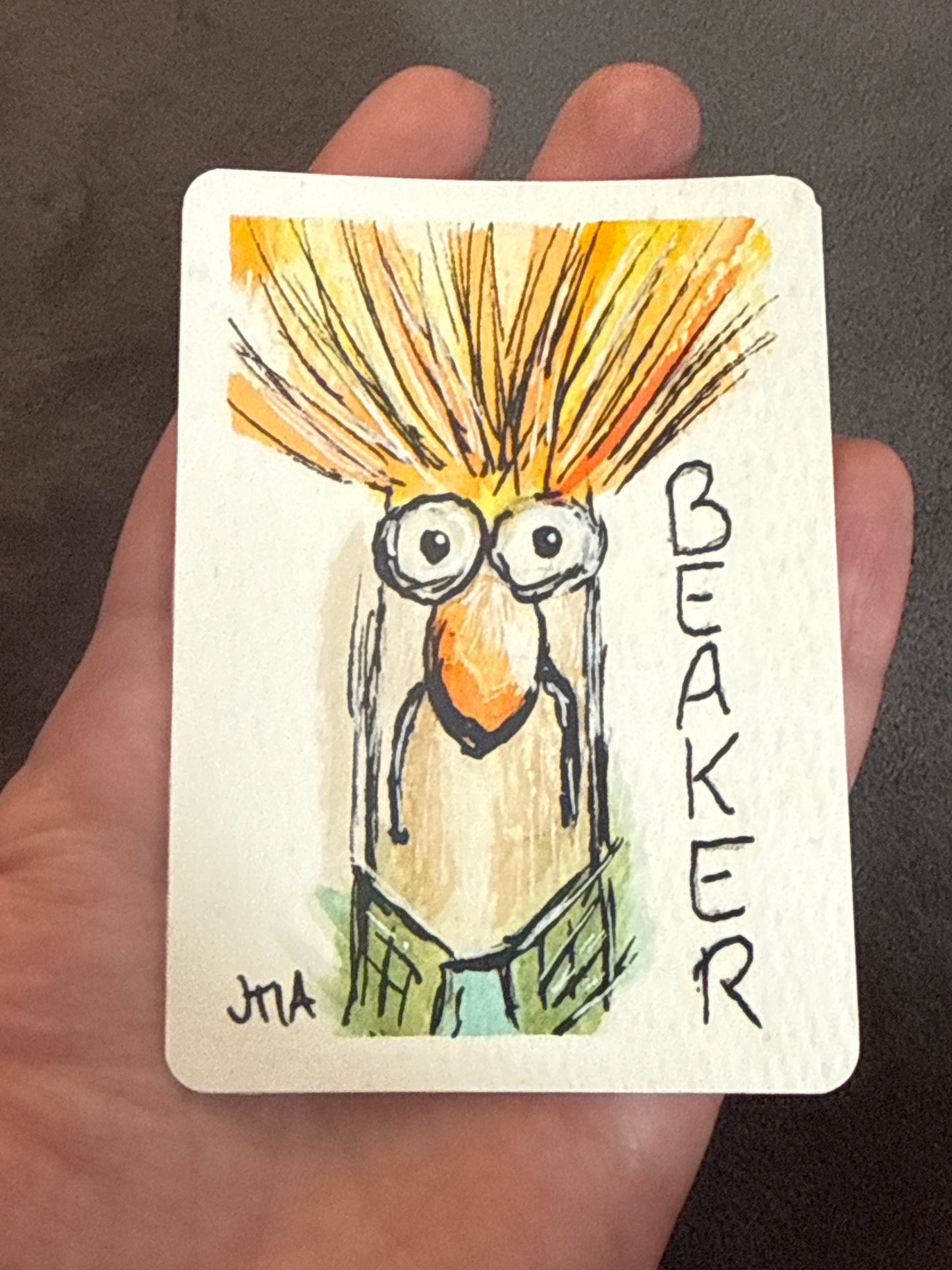 Beaker, watercolor painting original