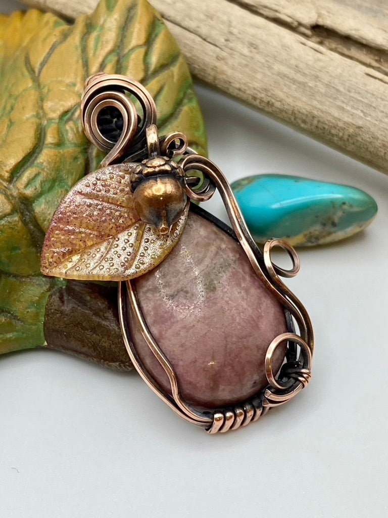 Rhodonite Copper Fall Pendant