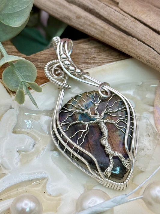 Labradorite tree of life in Sterling Silver