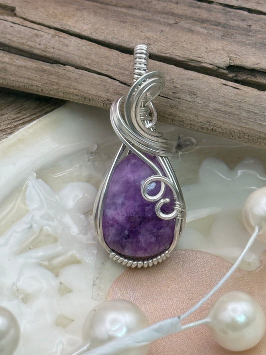 Lepidolite in Sterling Silver