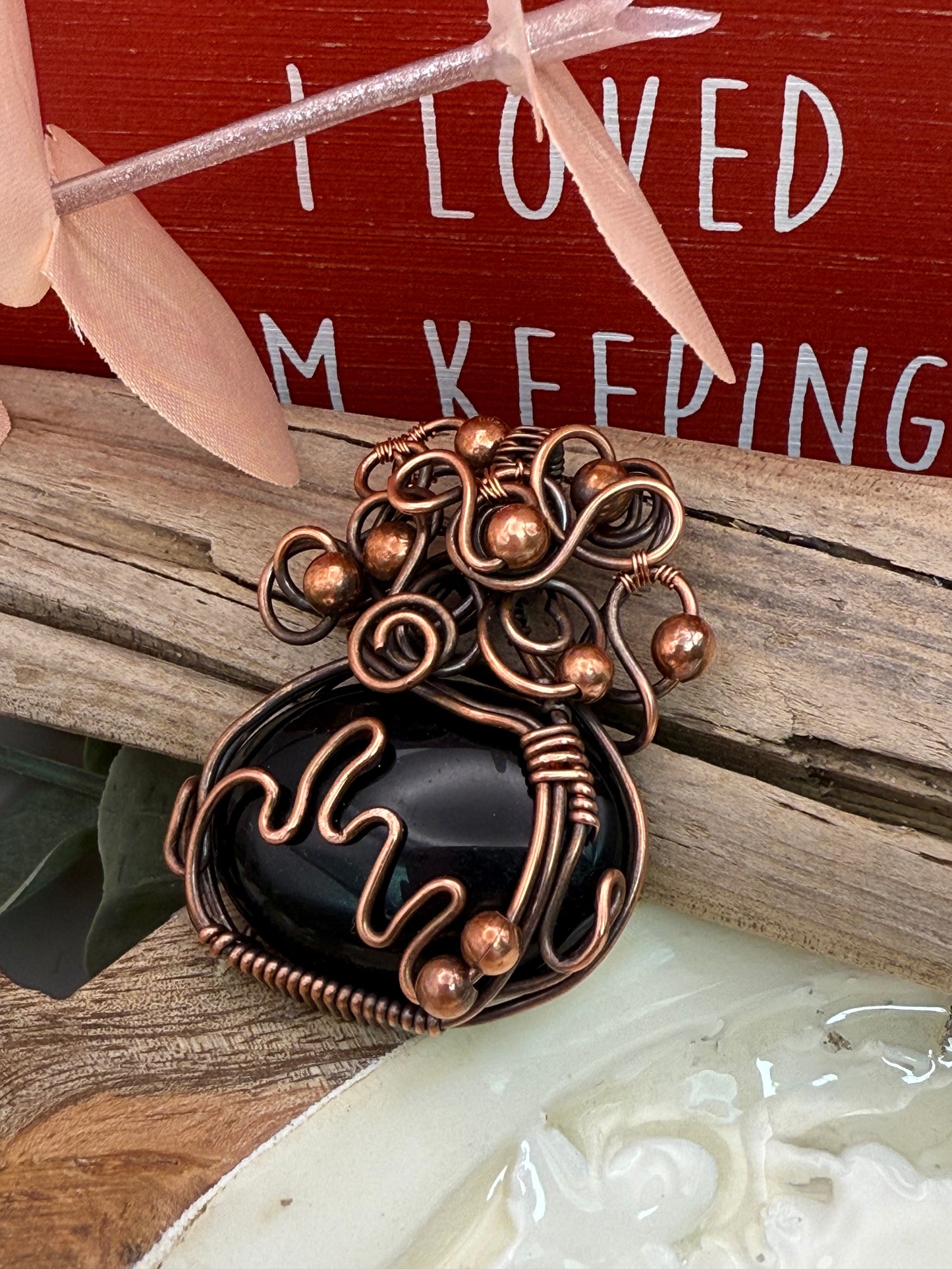 Black Obsidian Cauldron in Copper
