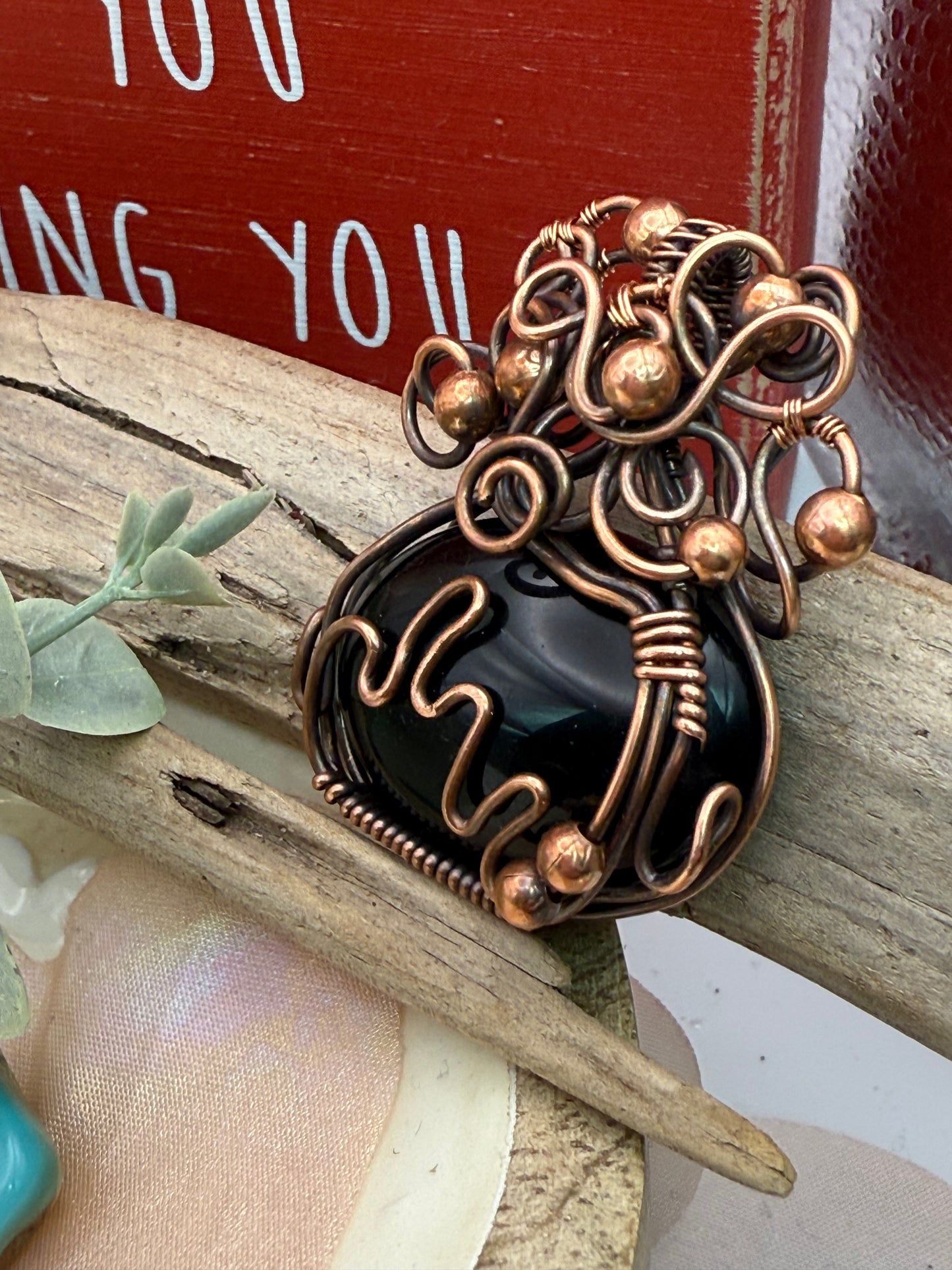 Black Obsidian Cauldron in Copper