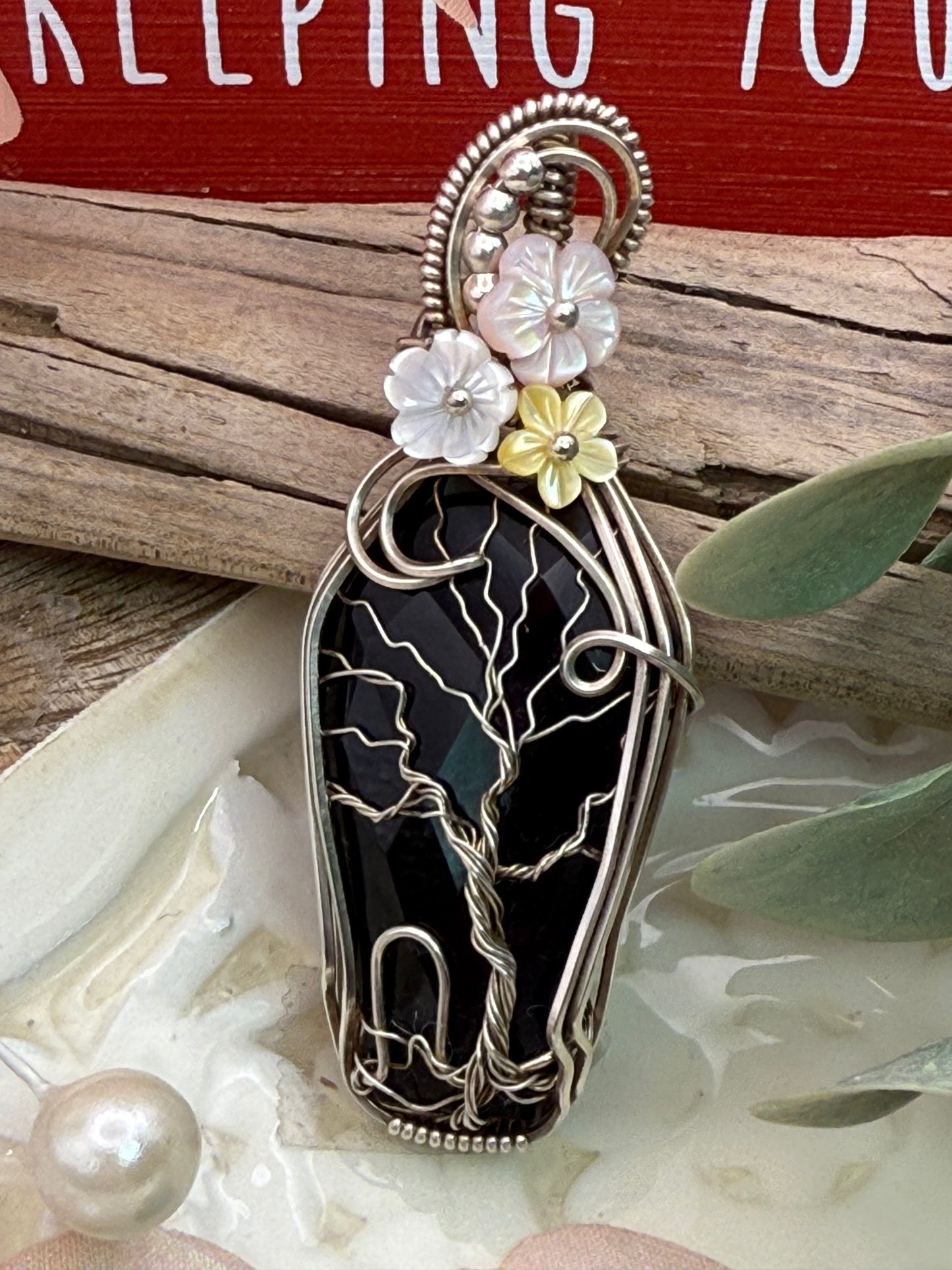 Coffin Cut Black Onyx in Sterling Silver