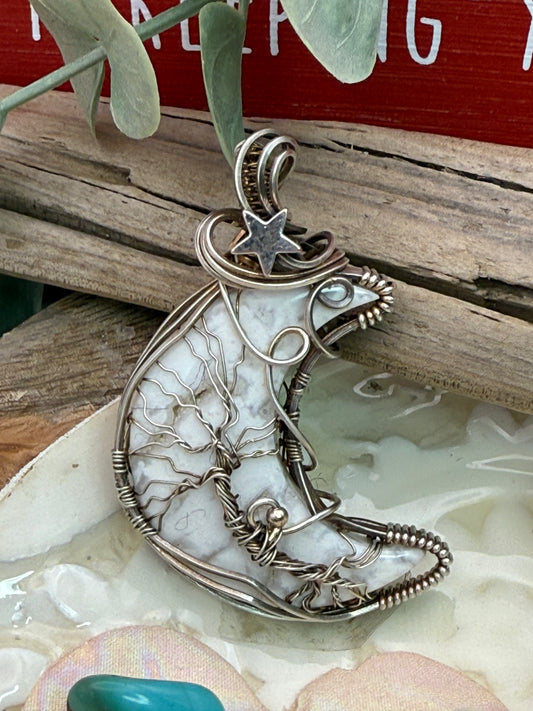 Moon White Lace Druzy Agate, Sterling Silver