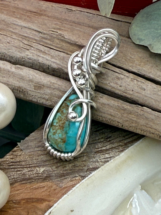 Teardrop Turquoise (Kingman) in Sterling Silver