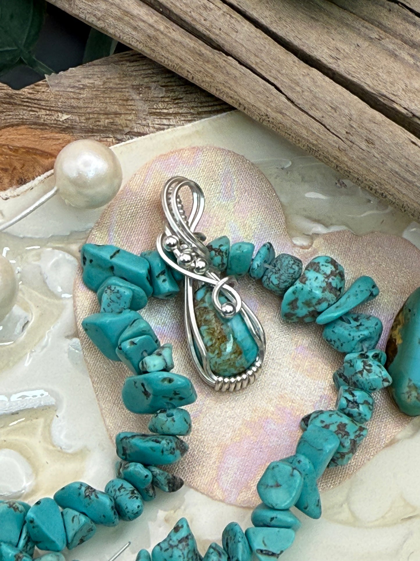 Teardrop Turquoise (Kingman) in Sterling Silver