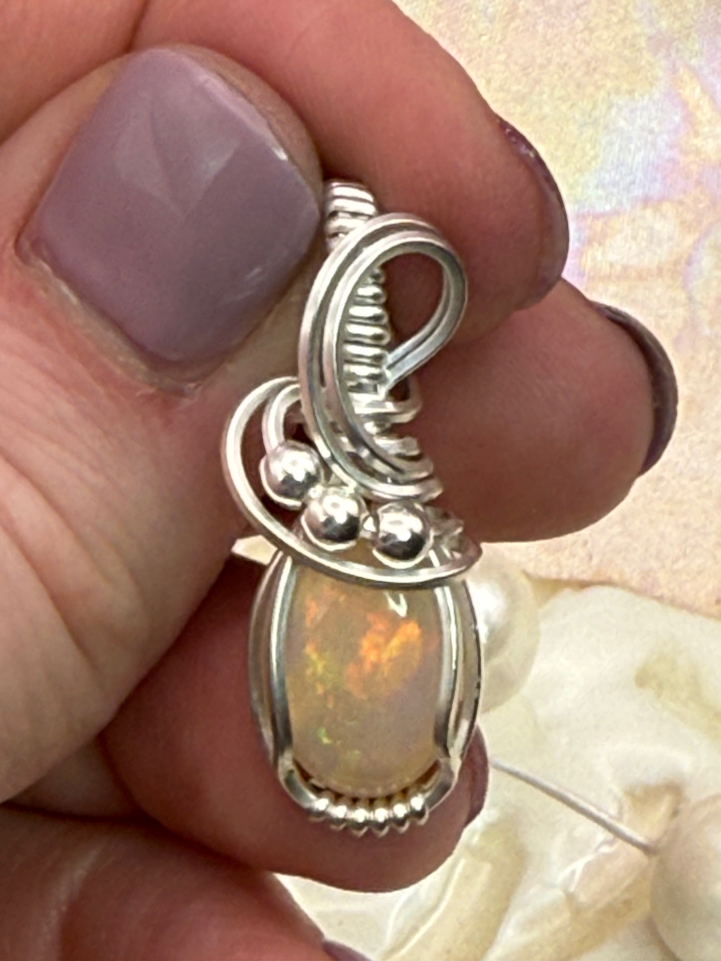 Opal (yellow) small in Sterling Silver