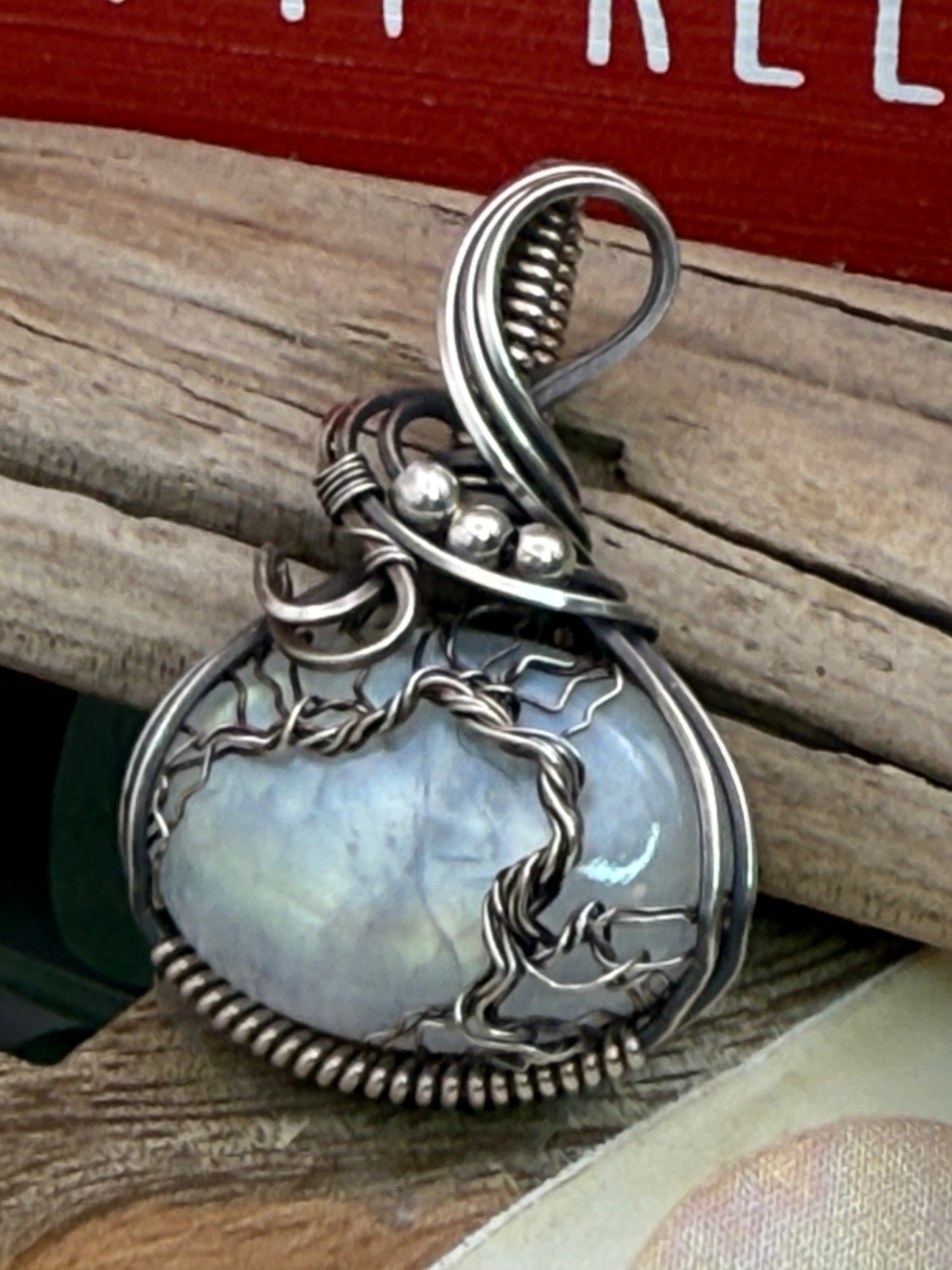 Tree of Life Moonstone in Sterling Silver