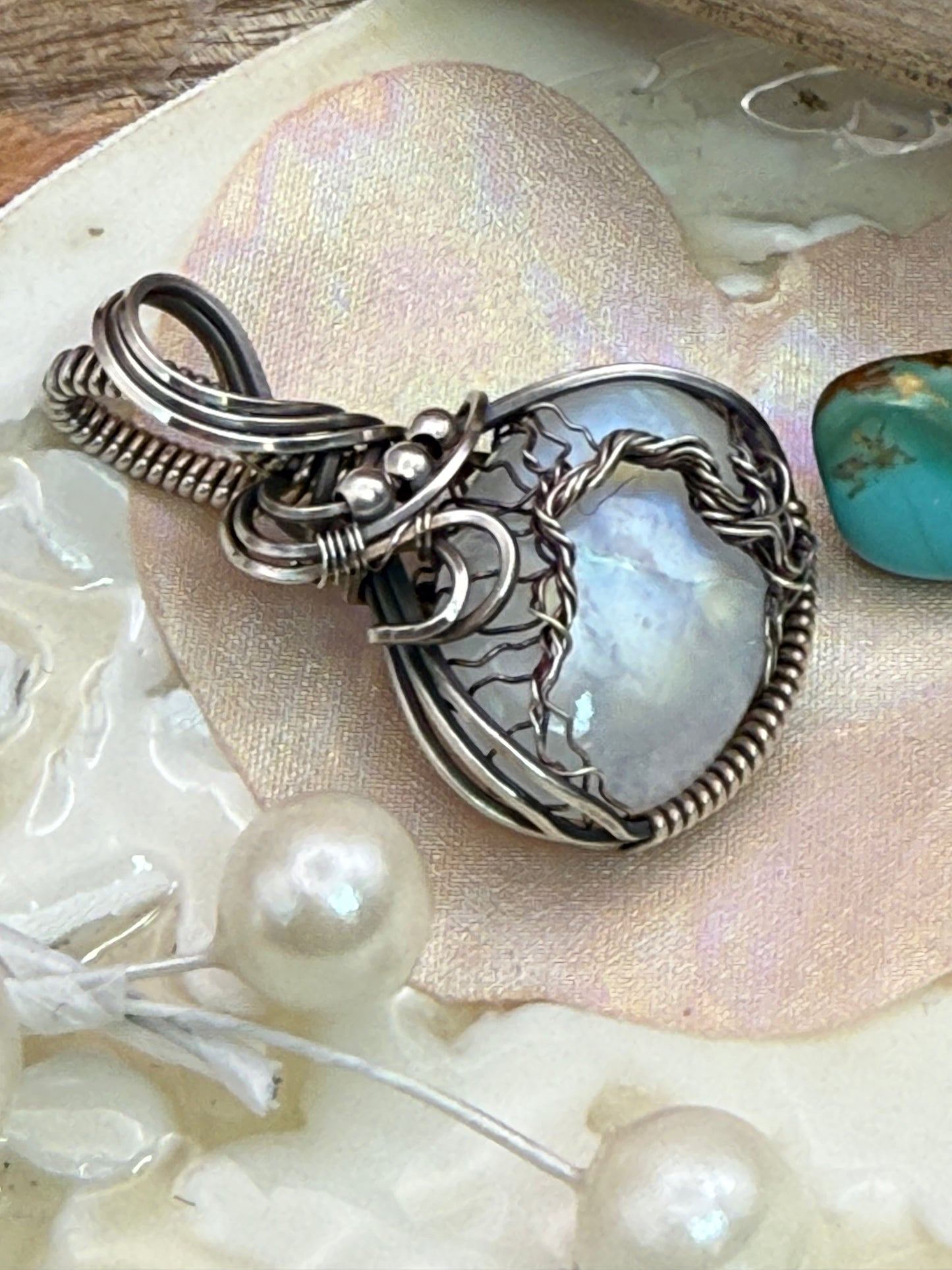 Tree of Life Moonstone in Sterling Silver