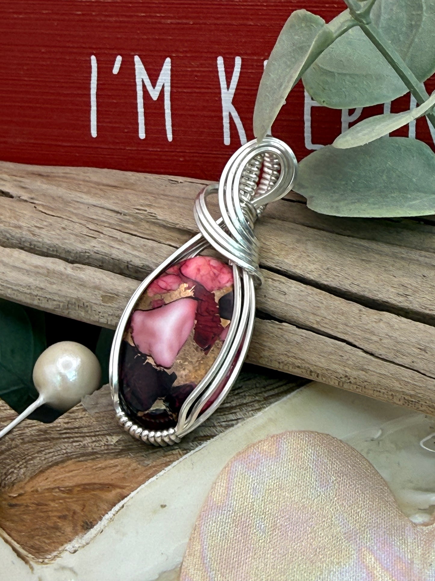 Red Dahlia in Sterling Silver