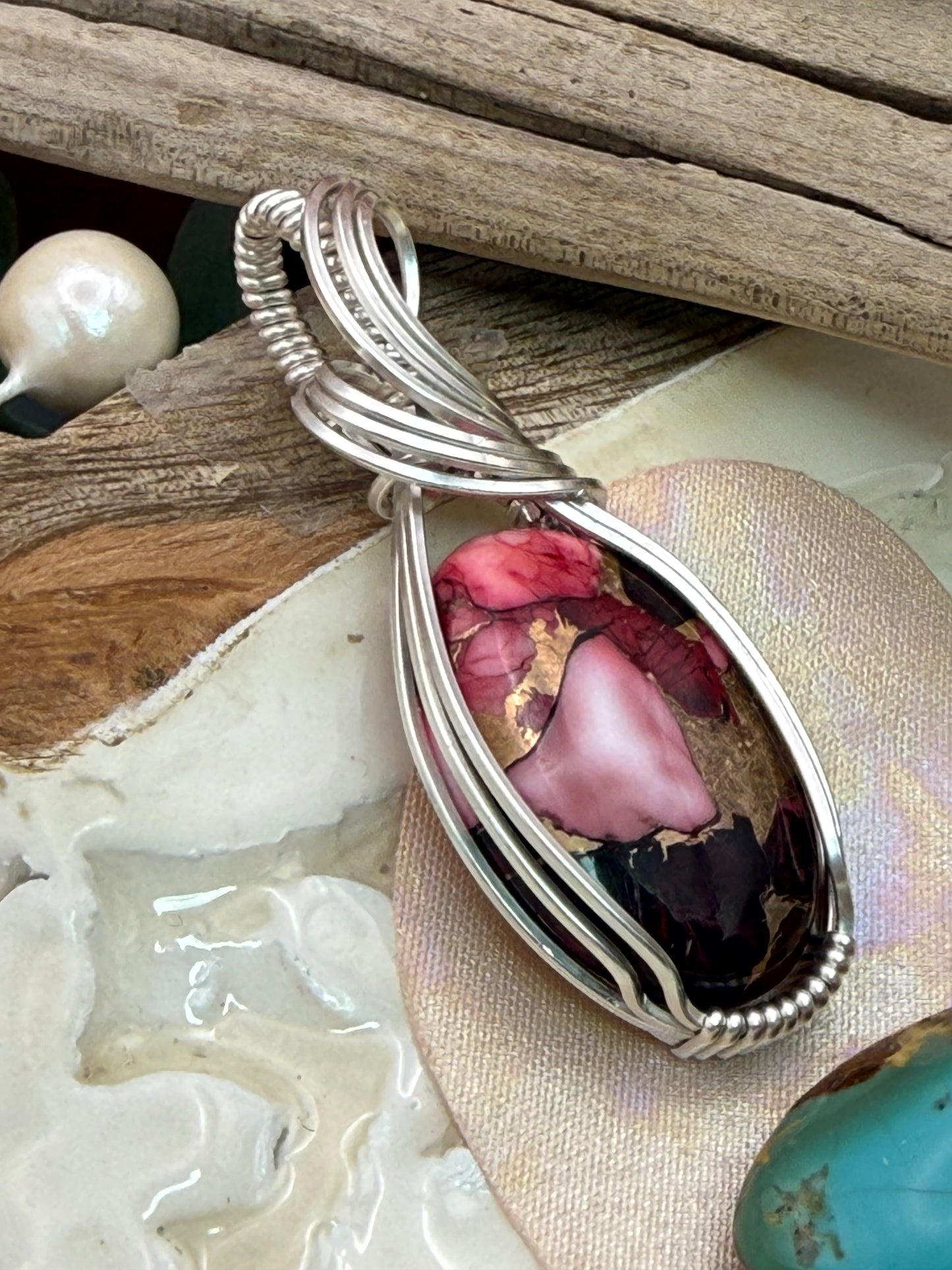 Red Dahlia in Sterling Silver
