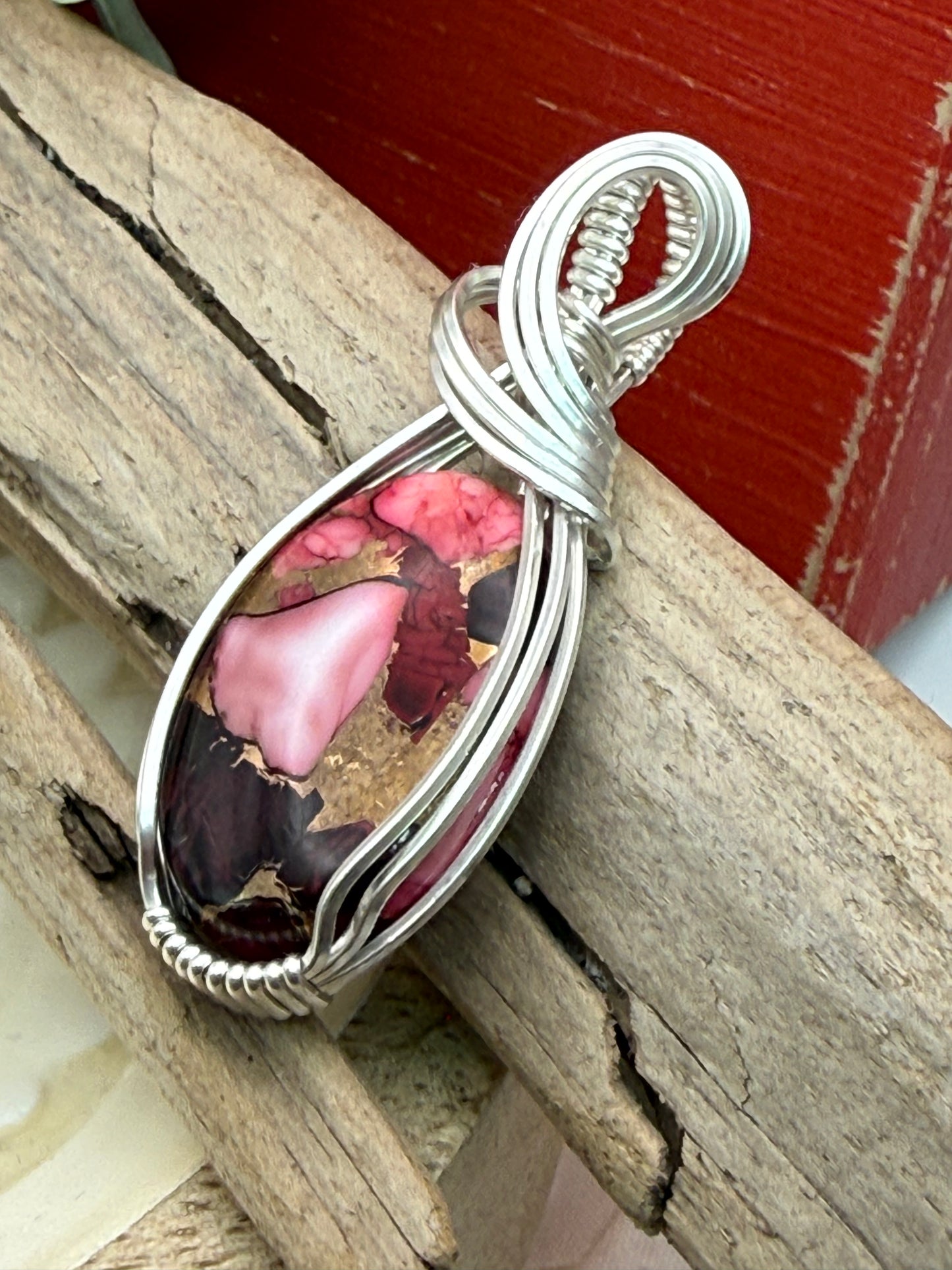 Red Dahlia in Sterling Silver