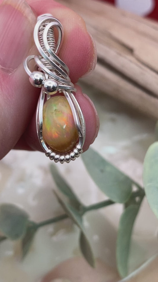 Fire Opal in Sterling Silver reaerved for DS