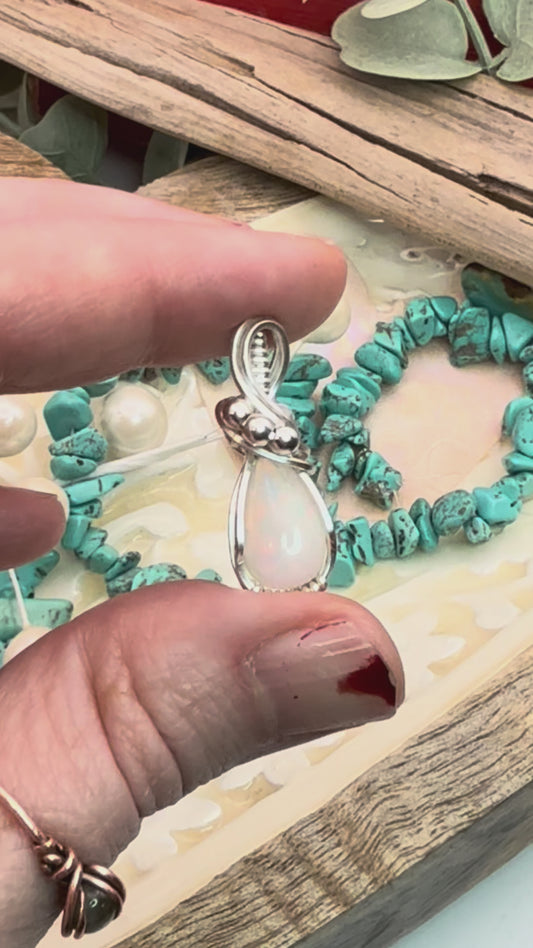 Teardrop opal in Sterling Silver